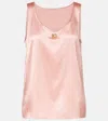 Dolce & Gabbana Dg Silk-blend Satin Top In Pink