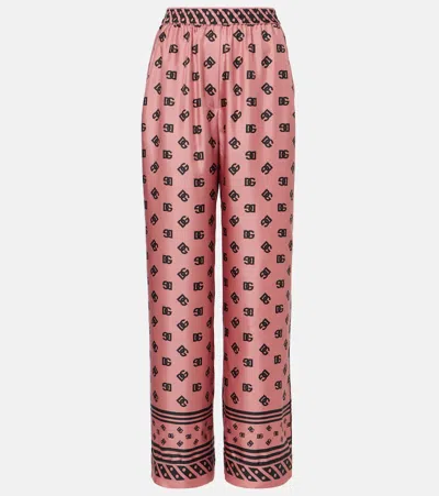 DOLCE & GABBANA DG SILK SATIN PALAZZO PANTS