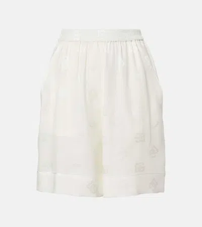Dolce & Gabbana Dg Silk Shorts In White