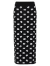 Dolce & Gabbana Chic Black Mambo Midi Skirt With White Pots
