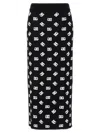 Dolce & Gabbana Chic Black Mambo Midi Skirt With White Pots