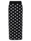 Dolce & Gabbana Chic Black Mambo Midi Skirt With White Pots In Multicolor