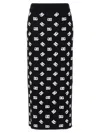 Dolce & Gabbana Viscose Logo Jacquard Pencil Skirt In White/black