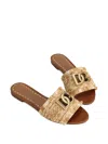 Dolce & Gabbana Dg Raffia-effect Slides In Gold