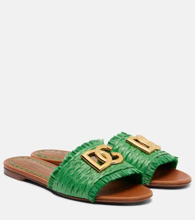 Dolce & Gabbana Dg Slides In Green