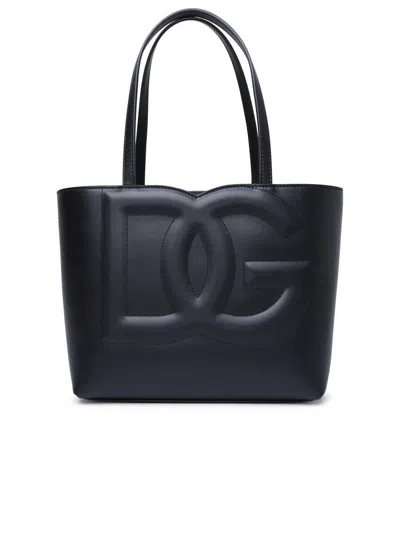 Dolce & Gabbana Small Shopping Bag With Dg Logo In Black