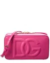 Dolce & Gabbana Pink Shoulder Bag With Quilted Dg Logo In Leather