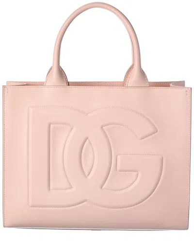 Dolce & Gabbana Dg Small Leather Shopper Tote In Pink