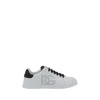 Dolce & Gabbana White And Black Leather Sneakers In White