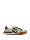 Dolce & Gabbana Dg Athletic Black Low Top Sneakers With Logo Patch On The Tongue And Maxi Logo On The Side In Suede  In Multi