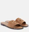 Dolce & Gabbana Women's 'dg Logo Suede Slides For Stylish In Brown