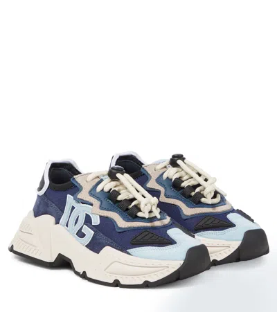Dolce & Gabbana Kids' Sneakers Dg Mit Veloursleder In Multicolour