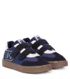 Dolce & Gabbana Dg Suede-trimmed Sneakers In Blue