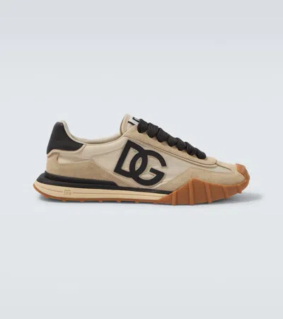 Dolce & Gabbana Nylon And Suede Dg Athletic Sneakers Shoes In Neutral