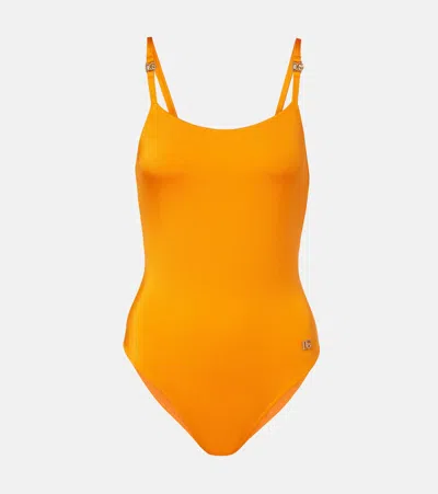 Dolce & Gabbana Dg Swimsuit In Orange