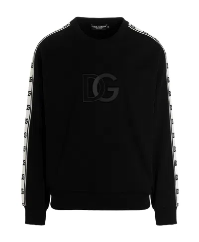Dolce & Gabbana Dg-tape Sweatshirt In Black