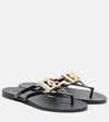 Dolce & Gabbana Women Black Thong Sandals With Logo Plaque On The Front In Rubber Woman