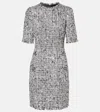 Dolce & Gabbana Dg Tweed Lamé Minidress In Grey
