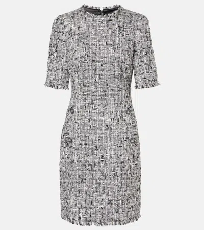 Dolce & Gabbana Dg Tweed Lamé Minidress In Grey