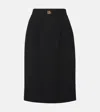 Dolce & Gabbana Wool Midi Pencil Skirt With Dg Logo In Black