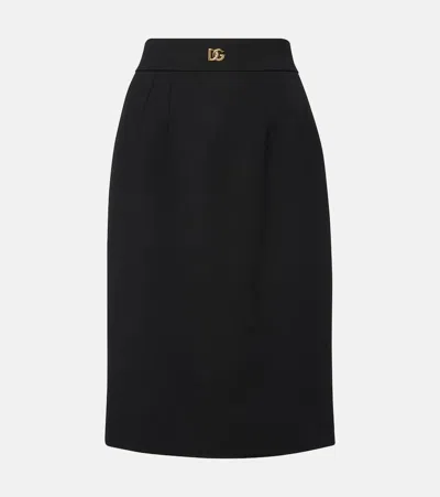 DOLCE & GABBANA DG VIRGIN WOOL PENCIL SKIRT