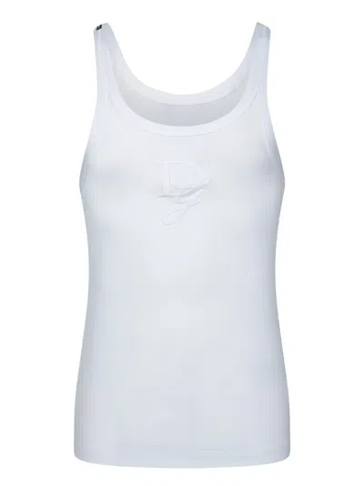 Dolce & Gabbana Dg White Cotton Tank Top