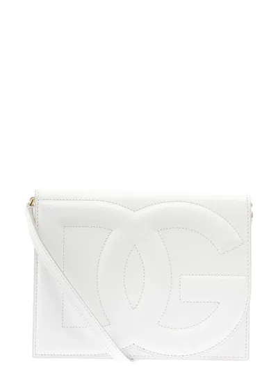 Dolce & Gabbana 'dg' White Embossed Crossbody Bag