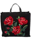 Dolce & Gabbana Large Patterned Tote Bag In Black