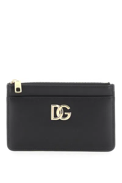Dolce & Gabbana Dg Zippered Cardholder In Nero (black)
