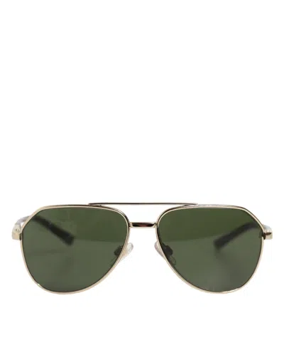 Dolce & Gabbana Dg2125 Silver Frame Aviator Shades Eyewear Sunglasses In Brown