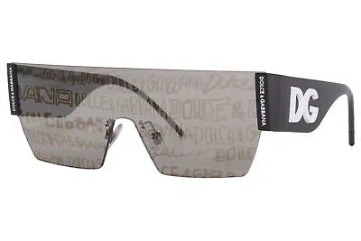 Pre-owned Dolce & Gabbana Dg2233 3277k1 Sunglasses Men's Black/grey Silver Lenses 43mm In Gray