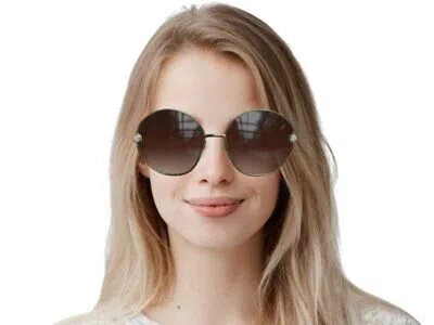 Pre-owned Dolce & Gabbana Dg2282b-028g-59 Gold Sunglasses In Gray