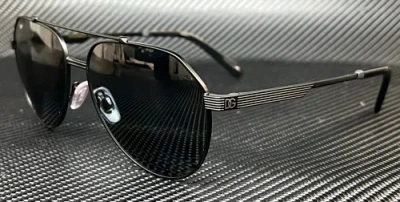 Pre-owned Dolce & Gabbana Dg2288 110681 Black Grey Polarized Men's 59 Mm Sunglasses In Gray