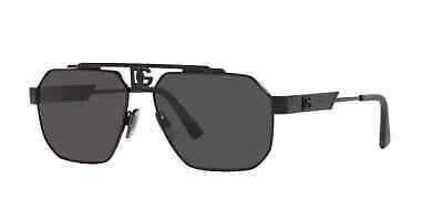 Pre-owned Dolce & Gabbana Dg2294-0187-59 Black Sunglasses In Gray