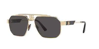 Pre-owned Dolce & Gabbana Dg2294-0287-59 Gold Sunglasses In Gray