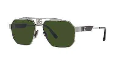 Pre-owned Dolce & Gabbana Dg2294-0471-59 Gunmetal Sunglasses In Green
