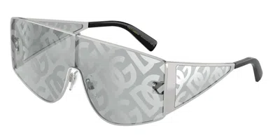 Pre-owned Dolce & Gabbana Dg2305 05/al Silver Light Grey Mirror Dg 145mm In Gray