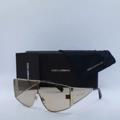 Pre-owned Dolce & Gabbana Dg2305 13655a Light Gold/light Brown Mirror Flash Gold 44...