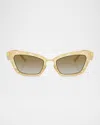 Dolce & Gabbana Dg2311 Lace Cat Eye Sunglasses In Matte Gold