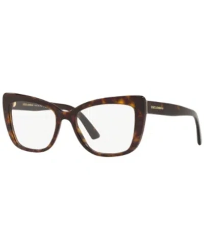 Dolce & Gabbana Dg3308 Women's Cat Eye Eyeglasses In Brown