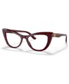 Dolce & Gabbana Dg3354 Women's Cat Eye Eyeglasses In Bordeaux