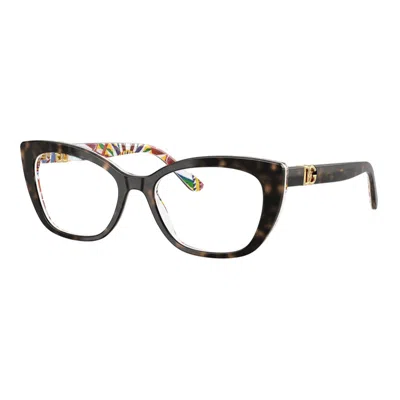 Dolce & Gabbana Dg33983217 Tortoiseshell Cat-eye Eyeglasses In Brown