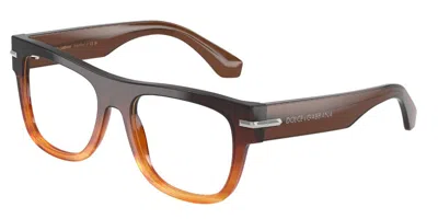 Dolce & Gabbana Dg3407 3486 Men's Glasses Brown Size 54 - Free Lenses - Blue Light Block Available In Faded Striped Brown