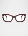 Dolce & Gabbana Dg3420 Butterfly Acetate Eyeglasses In Bordeaux