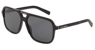 Pre-owned Dolce & Gabbana Dg4354 193481 Sunglasses Men's Black/dark Grey 61mm In Gray