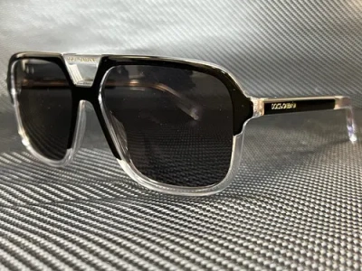 Pre-owned Dolce & Gabbana Dg4354 501 81 Black Square Rectangle Men's Polarized Sunglasses In Gray