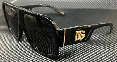 Pre-owned Dolce & Gabbana Dg4401 501 87 Black Grey Men's 58 Mm Sunglasses In Gray