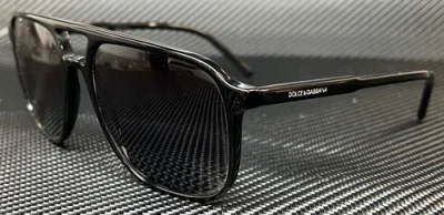 Pre-owned Dolce & Gabbana Dg4423 501 81 Black Grey Polarized Men's 58 Mm Sunglasses In Gray