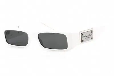 Pre-owned Dolce & Gabbana Dg4444 331287 Sunglasses White Frame Dark Grey Lenses 55mm In Gray