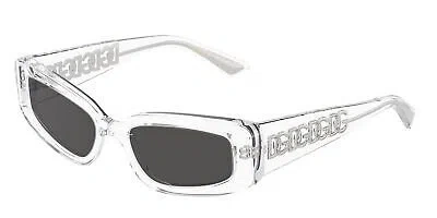Pre-owned Dolce & Gabbana Dg4445 313387 Crystal Dark Grey 54 Mm Women's Sunglasses In Gray